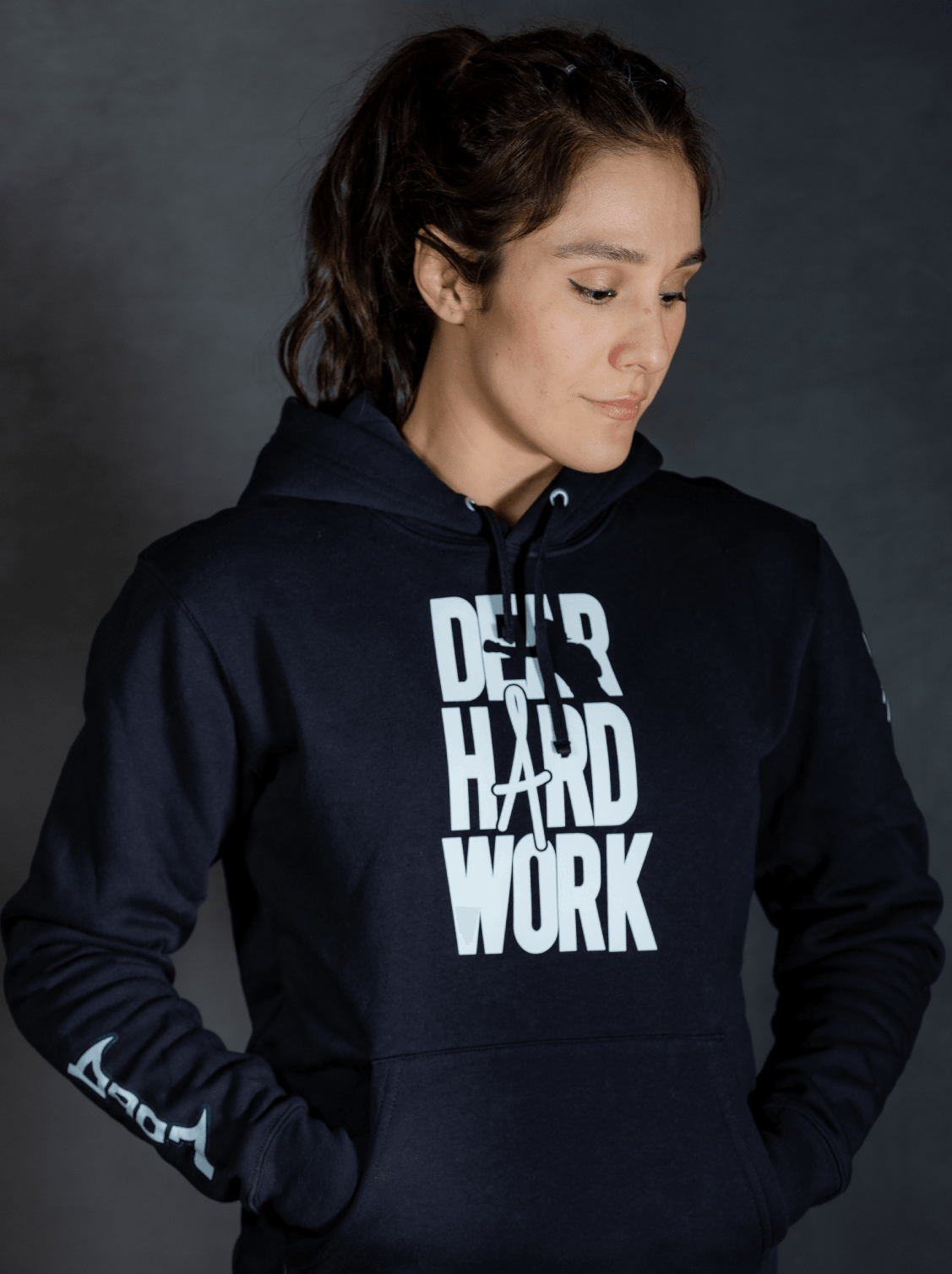 DEAR HARD WORK HOODIE BLACK UNISEX - UrbanHangers